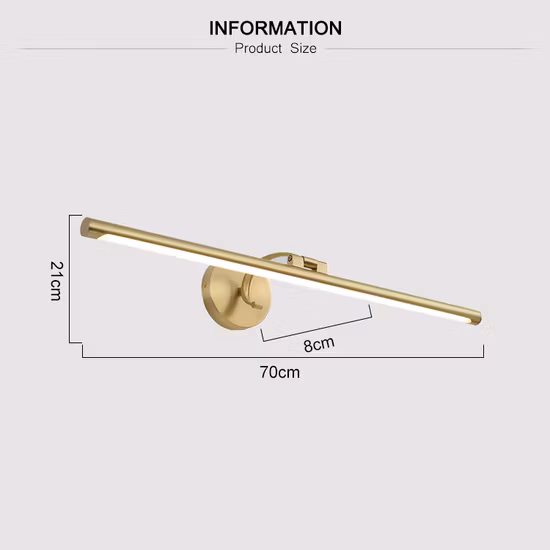 Lumière décorative fixée au mur en laiton de miroir de l'applique LED de résistance à l'humidité post-moderne